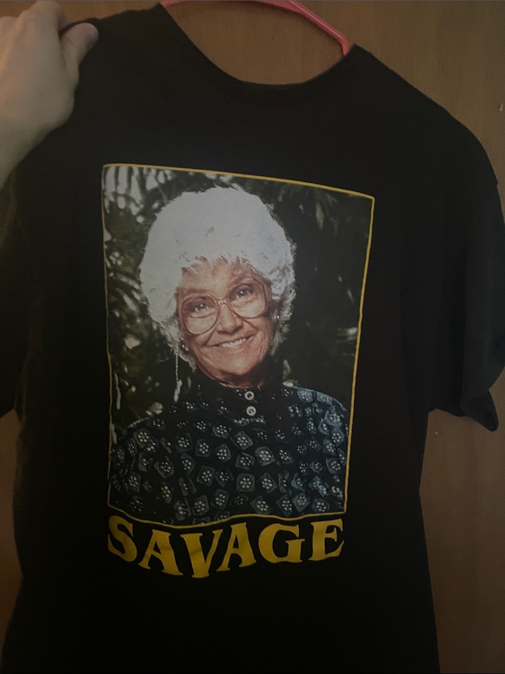 Black Golden Girls 'Savage' Graphic Tee with Vintage Portrait